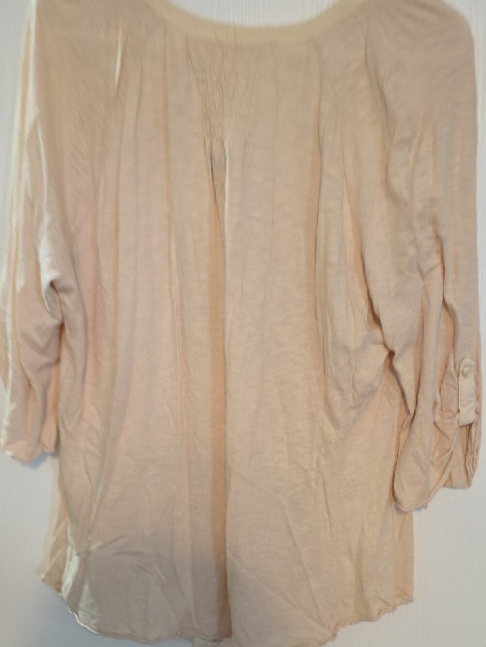 Light Cream Embroidered V-Neck Tunic Top - Picture 4 of 4